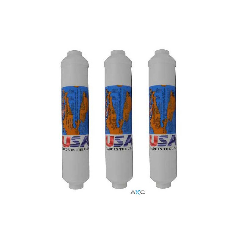 Naturewater Post filtro in line al carbone attivo QF-T33 10, per depuraizione acqua, Cartuccia filtrante