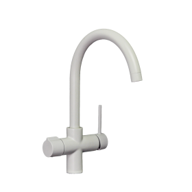 Miscelatore cinque vie Alto tondo Bianco ghiaccio