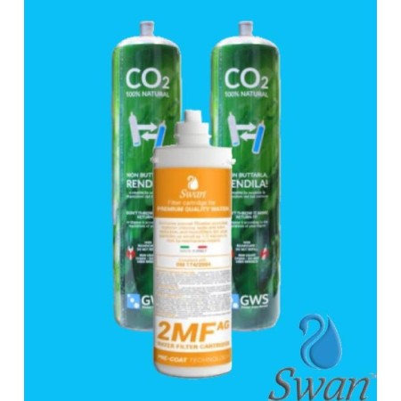 Pacchetto Bombole CO2 green e filtro Swan 2MFAG