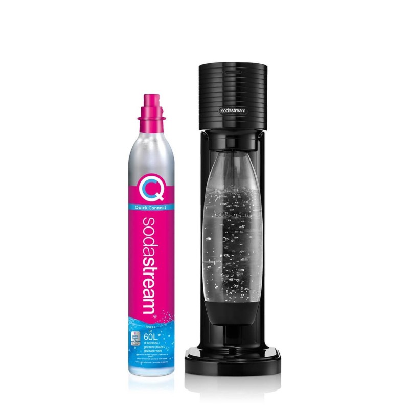 Sodastream Gaia - Gasatore da tavolo compreso un cilindro rosa e una  bottiglia