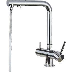 Miscelatore tre vie alto con doccetta estraibile