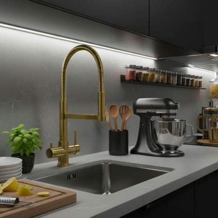 Miscelatore 5 vie doccia in acciaio inox 304 oro