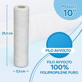 Cartuccia filo avvolto Swan 10" 1 micron
