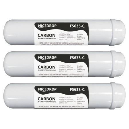 Filtro a Carbone in Linea 12" Carbon NICEDROP 3PZ