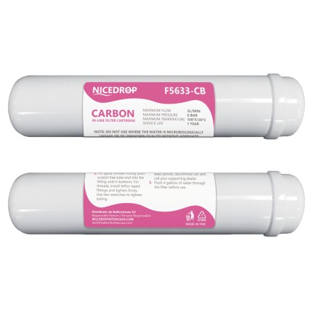 Filtro in Linea Carbon Block 12" NICEDROP 2PZ