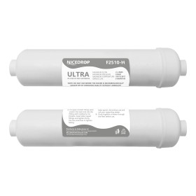 Filtro in Linea Ultrafiltrazione 10"NICEDROP Carbone e Membrana Cava 0,1 Micron-2pz