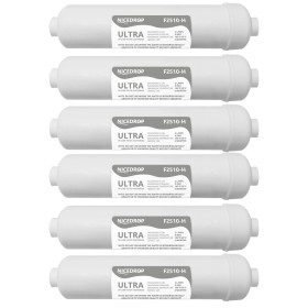 Filtro in Linea Ultrafiltrazione 10"NICEDROP Carbone e Membrana Cava 0,1 Micron-6PZ
