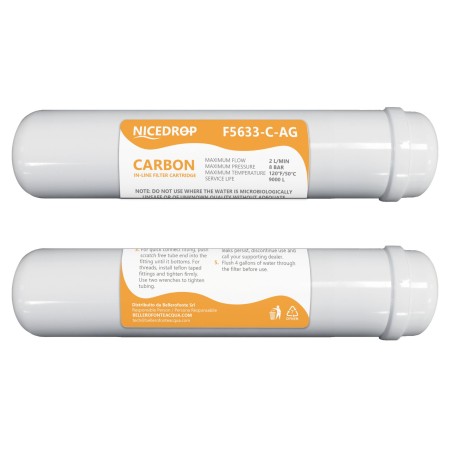 Filtri in Linea per Impianti ad Osmosi NICEDROP Carbone Argentizzato-2PZ