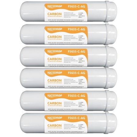 Filtri in Linea per Impianti ad Osmosi NICEDROP Carbone Argentizzato-6PZ