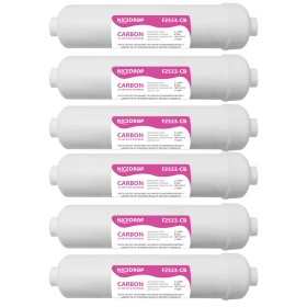 Filtro in Linea 10"NICEDROP Carbon Block Attacchi 1/4" 6PZ