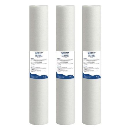 Filtro Sedimenti NICEDROP 20 Pollici 25 Micron microfiltrazione 3PZ