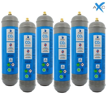 Scatola 6 bombole Co2 Usa e Getta 600 gr Swan