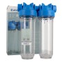 Batteria twin porta filtro 10"  trasparente-trasparente