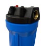 Contenitore tazza porta filtro 20" blu con staffa e chiave | Acquaxcasa.com