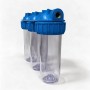 Batteria tris contenitore tazza porta filtro 10" | Acquaxcasa.com